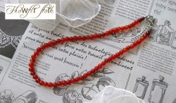 画像4: 【送料無料】◆flower storm◆長さ42~46cm 天然石 カーネリアン6mm ネックレス アジャスター付 (7月誕生石 赤メノウ ステンレス アクセサリー 日本製 メンズ レディース）