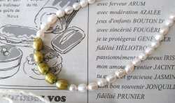 画像5: 【送料無料】◆flower storm◆長さ43~48cm 6月誕生石 淡水真珠（パール） ライス型 約6×4mm、8×7mm バイカラーネックレス アジャスター付 ホワイト×カーキゴールド (パワーストーン ステンレス アクセサリー 日本製 ） 