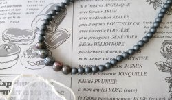 画像7:  【送料無料】◆flower storm◆長さ43~48cm 日本製樹脂パール 艶消し6mm ＆淡水パール10mm ネックレス ダークグレー アジャスター付 (6月誕生石 淡水真珠 ユリア樹脂 アクリルパール ステンレス アクセサリー 日本製）