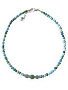 他の写真1: 【送料無料】◆flower storm◆長さ52~57cm 天然石グリーンアベンチュリン、水晶＆ウッドビーズのネックレス マルチカラーグリーン系 アジャスター付 ( パワーストーン 天然木 TOHOビーズ ステンレス アクセサリー 日本製 メンズ レディース） 