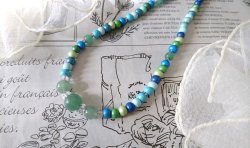 画像5: 【送料無料】◆flower storm◆長さ52~57cm 天然石グリーンアベンチュリン、水晶＆ウッドビーズのネックレス マルチカラーグリーン系 アジャスター付 ( パワーストーン 天然木 TOHOビーズ ステンレス アクセサリー 日本製 メンズ レディース） 