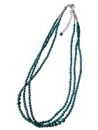 他の写真1: 【送料無料】◆flower storm◆長さ51~56cm 天然石マラカイトと3種のビーズのティールカラー3連ネックレス  アジャスター付 ( パワーストーン 孔雀石 アクリル TOHO 真鍮 ステンレス アクセサリー 日本製 レディース ）