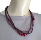 他の写真3: 【送料無料】◆flower storm◆長さ51~56cm 天然石ルビージェイドと3種のビーズのモーヴ色3連ネックレス  アジャスター付 ( パワーストーン 翡翠 ヒスイ アクリル TOHO 真鍮 ステンレス アクセサリー 日本製 レディース ） 