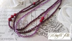 画像5: 【送料無料】◆flower storm◆長さ51~56cm 天然石ルビージェイドと3種のビーズのモーヴ色3連ネックレス  アジャスター付 ( パワーストーン 翡翠 ヒスイ アクリル TOHO 真鍮 ステンレス アクセサリー 日本製 レディース ） 
