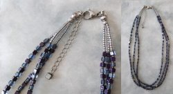 画像7: 【送料無料】◆flower storm◆長さ51~56cm 天然石ヘマタイトと3種のビーズの3連ネックレス  アジャスター付 ( パワーストーン  赤鉄鉱 アクリル TOHO 真鍮 ステンレス アクセサリー 日本製 ）