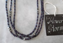 画像6: 【送料無料】◆flower storm◆長さ51~56cm 天然石ヘマタイトと3種のビーズの3連ネックレス  アジャスター付 ( パワーストーン  赤鉄鉱 アクリル TOHO 真鍮 ステンレス アクセサリー 日本製 ）