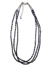 【送料無料】◆flower storm◆長さ51~56cm 天然石ヘマタイトと3種のビーズの3連ネックレス  アジャスター付 ( パワーストーン  赤鉄鉱 アクリル TOHO 真鍮 ステンレス アクセサリー 日本製 ）