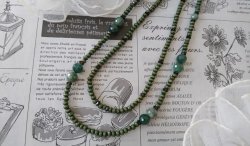 画像7: 【送料無料】◆flower storm◆長さ59~64cm 天然石モスアゲート（苔瑪瑙）、スモーキークォーツとウッドビーズの２連ネックレス  アジャスター付 ( パワーストーン 苔めのう 煙水晶 木製 TOHO ステンレス アクセサリー 日本製 ）