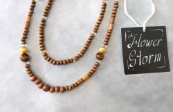 画像5: 【送料無料】◆flower storm◆長さ59~64cm 天然石イエロータイガーアイ、ゴールデンタイガーアイ、ゴールドシトリン＆ウッドビーズの２連ネックレス  アジャスター付 ( パワーストーン 虎目石 黄水晶 木製 TOHO ステンレス アクセサリー 日本製 ） 