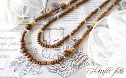 画像3: 【送料無料】◆flower storm◆長さ59~64cm 天然石イエロータイガーアイ、ゴールデンタイガーアイ、ゴールドシトリン＆ウッドビーズの２連ネックレス  アジャスター付 ( パワーストーン 虎目石 黄水晶 木製 TOHO ステンレス アクセサリー 日本製 ） 
