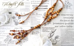 画像3: 【送料無料】◆flower storm◆ウッドのぬくもりとナチュラル感で魅せる♪異素材ビーズ使いロングネックレス アジャスター付（アクセサリー 天然木 TOHO  日本製）