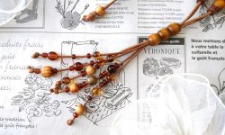 画像7: 【送料無料】◆flower storm◆ウッドのぬくもりとナチュラル感で魅せる♪異素材ビーズ使いロングネックレス アジャスター付（アクセサリー 天然木 TOHO  日本製）