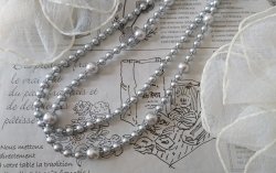 画像7: 【送料無料】◆flower storm◆長さ51~56cm アンティークシルバーの10mm玉樹脂パール＆2種のビーズの２連ネックレス アジャスター付 ( アクセサリー TOHOビーズ ステンレス 日本製 ）