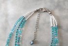 他の写真2: 【送料無料】◆flower storm◆長さ51~56cm アクアブルーのビーズ3連ネックレス 14mmチェコビーズ＆異素材ビーズ アジャスター付 ( アクセサリー TOHOビーズ 真鍮 ステンレス 日本製 ）