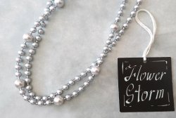 画像5: 【送料無料】◆flower storm◆長さ51~56cm アンティークシルバーの10mm玉樹脂パール＆2種のビーズの２連ネックレス アジャスター付 ( アクセサリー TOHOビーズ ステンレス 日本製 ）