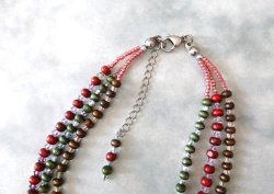 画像6: 【送料無料】◆flower storm◆長さ51~56cm マルチカラー ウッド＆スワロフスキービーズ3連ネックレス アジャスター付 (アクセサリー 木製 スワロ SWAROVSKI  ラインストーン TOHOビーズ ステンレス 日本製 ）