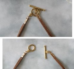 画像5: 【送料無料】◆flower storm◆長さ約55cm ウッドとアクリル、水牛ビーズの 革紐ネックレス ライトマスタード×ブラウン（アクセサリー レザーネックレス 木製 樹脂 バッファローホーン 天然素材 日本製）