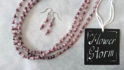 画像6: 【送料無料】◆flower storm◆長さ47~52cm ニュアンスカラー4種のガラスビーズ3連ネックレス アジャスター付 モーヴ/セージ(アクセサリー ステンレス TOHOビーズ MIYUKIビーズ 日本製 ）