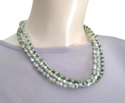 画像16: 【送料無料】◆flower storm◆長さ47~52cm ニュアンスカラー4種のガラスビーズ3連ネックレス アジャスター付 モーヴ/セージ(アクセサリー ステンレス TOHOビーズ MIYUKIビーズ 日本製 ）