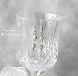 画像3: 【送料無料】◆flower storm◆ニュアンスカラーガラスビーズのステンレス製フックピアス モーヴ/セージ(アクセサリー サージカルステンレス  TOHOビーズ 日本製 ） 