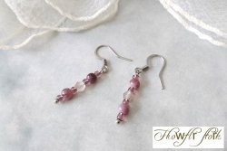 画像10: 【送料無料】◆flower storm◆ニュアンスカラーガラスビーズのステンレス製フックピアス モーヴ/セージ(アクセサリー サージカルステンレス  TOHOビーズ 日本製 ） 