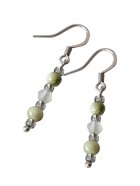 他の写真1: 【送料無料】◆flower storm◆ニュアンスカラーガラスビーズのステンレス製フックピアス モーヴ/セージ(アクセサリー サージカルステンレス  TOHOビーズ 日本製 ） 