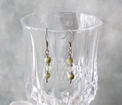 画像6: 【送料無料】◆flower storm◆ニュアンスカラーガラスビーズのステンレス製フックピアス モーヴ/セージ(アクセサリー サージカルステンレス  TOHOビーズ 日本製 ） 