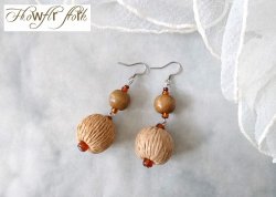 画像4: 【送料無料】◆flower storm◆19mm丸玉デザインウッドビーズ＆ガラスビーズのステンレス製フックピアス (アクセサリー イヤリング サージカルステンレス  木製 TOHOビーズ 天然素材 日本製 ）