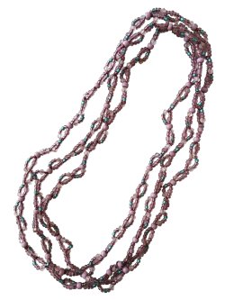 画像1: 【送料無料】◆flower storm◆長さ約150cm モーヴ系ニュアンスカラーガラスビーズ ロングネックレス モーヴピンク 金属不使用(アクセサリー TOHOビーズ MIYUKIビーズ 日本製 レディース メンズ）