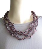 他の写真3: 【送料無料】◆flower storm◆長さ約150cm モーヴ系ニュアンスカラーガラスビーズ ロングネックレス モーヴピンク 金属不使用(アクセサリー TOHOビーズ MIYUKIビーズ 日本製 レディース メンズ）