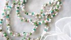 他の写真2: 【送料無料】◆flower storm◆長さ約130cm スプリングカラーのガラスビーズ ロングネックレス white×green 金属不使用 (アクセサリー 春 夏 TOHOビーズ 日本製 レディース メンズ）