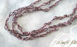 画像3: 【送料無料】◆flower storm◆長さ約150cm モーヴ系ニュアンスカラーガラスビーズ ロングネックレス モーヴピンク 金属不使用(アクセサリー TOHOビーズ MIYUKIビーズ 日本製 レディース メンズ）