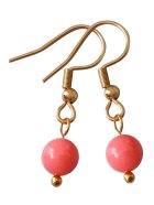 他の写真1: 【送料無料】【ピアス】◆flower storm◆3月誕生石 ピンク珊瑚のサージカルステンレスフック(SUS316/K18GP) 約6mm ピンクコーラル（珊瑚 サンゴ パワーストーン アレルギー対応 日本製 ）