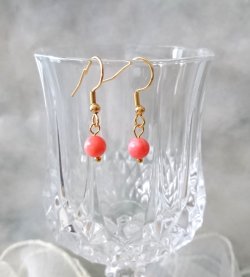 画像3: 【送料無料】【ピアス】◆flower storm◆3月誕生石 ピンク珊瑚のサージカルステンレスフック(SUS316/K18GP) 約6mm ピンクコーラル（珊瑚 サンゴ パワーストーン アレルギー対応 日本製 ）