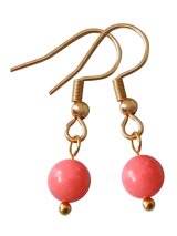 【送料無料】【ピアス】◆flower storm◆3月誕生石 ピンク珊瑚のサージカルステンレスフック(SUS316/K18GP) 約6mm ピンクコーラル（珊瑚 サンゴ パワーストーン アレルギー対応 日本製 ）