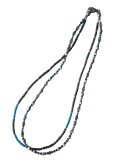  【送料無料】◆flower storm◆長さ46cm グレー×濃ブルーのビーズ2連ネックレス ( アクセサリー ガラス製 真鍮製 ステンレス製 変色防止 レディース メンズ 日本製)