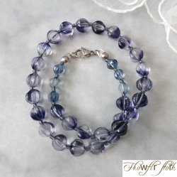 画像2:  【送料無料】◆flower storm◆（長さ43.5cm）クリアネイビー10mm チェコビーズのネックレス ステンレス製留め具 (チェコガラス製 変色防止 アレルギー対応 日本製) 