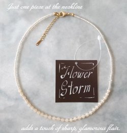 画像3:  【送料無料】◆flower storm◆（長さ42cm＋アジャスター5cm）オレンジ系ニュアンスカラーガラスビーズのネックレス ステンレス製留め具 24KGP,18KGP 本金メッキ ( 変色防止 アレルギー対応 日本製)