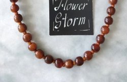 画像4:  【送料無料】◆flower storm◆（長さ約44cm）水牛の角 バッファローホーンのビーズネックレス 10mm ブラウングラデーション ステンレス製18KGP留め具  ( エスニック エキゾチック 18金メッキ 変色防止 アレルギー対応 日本製) 