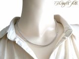  【送料無料】◆flower storm◆（長さ約43cm＋アジャスター7cm）サージカルステンレス製ショートネックレス 3mm シルバーグレイ ビーズのネックレス 316ステンレス製留め具 刻印入り (変色防止 アレルギー対応 メンズ レディース 日本製) 