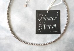 画像4:  【送料無料】◆flower storm◆（長さ約43cm＋アジャスター5cm）ステンレス4mm丸玉ビーズのショートネックレス シルバーグレイ 304ステンレス製留め具  (変色防止 アレルギー対応 メンズ レディース 日本製) 