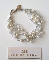 ＜送料無料＞【YUKIKO HANAI ユキコ ハナイ】淡水パール＆コットンコード シルバー925ブレスレット 花井幸子 真珠 SV925