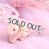 キラキラリボンでお洒落！どこから見ても愛らしい子ブタさんのジュエリーボックス♪小さな可愛い宝石箱