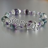 【パワーストーン】フローライト アメシスト 天然石ブレスレット★蛍石☆なんとも美しい石 ＣＪ