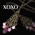 「XOXO」クリスタルアートネックレス！「シルバー925」