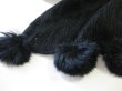 画像4: 【秋冬ストール】 ミンクのボンボンタッセル付 上品な透かし柄ニットの柔らかロングストール 黒
