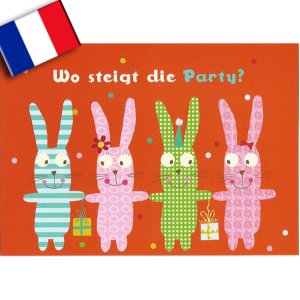 画像: フランス製ポストカード(Wo steigt die Party?)