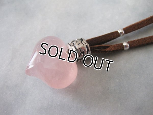 画像5: 【レザーネックレス】◆flower storm◆天然石☆大きめぷっくりハートの革ひもロングネックレスＷ☆パワーストーン お守り