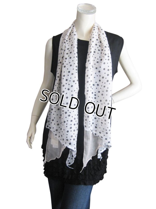 画像5: 【薄手ストール】シルクコットン素材レイヤード水玉柄ストール （紫外線対策 UV対策 日除け 冷房対策）