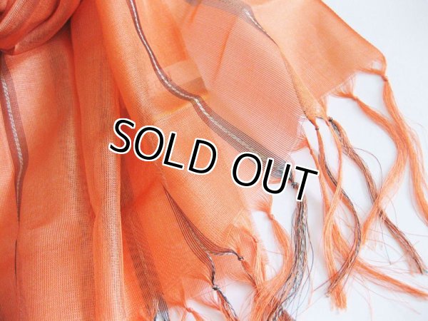 画像6: 【薄手ストール】 【日本製】 シルク100％ロングストール オレンジ（紫外線対策 UV対策 日除け 冷房対策）